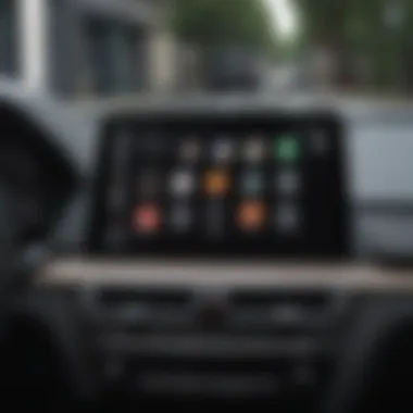 User interacting with Apple CarPlay on a BMW screen