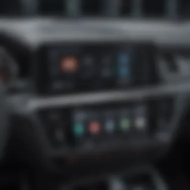 Close-up view of Android Auto user interface showcasing various apps