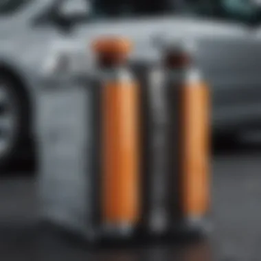 Close-up of a Honda Civic Hybrid battery