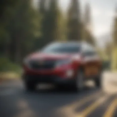 Chevy Equinox in Motion Chevy Equinox driving on a scenic road