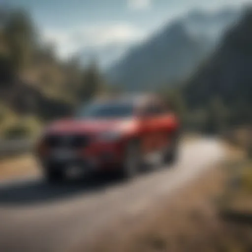 All-wheel drive SUV on a scenic mountain road