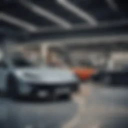 Luxurious car showroom showcasing diverse models