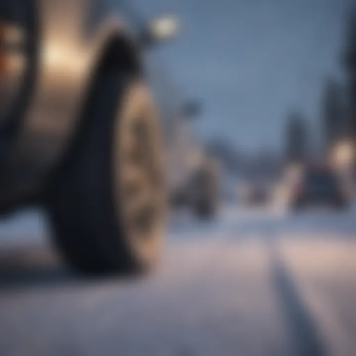 Goodyear winter tires fitted on a vehicle in snowy conditions