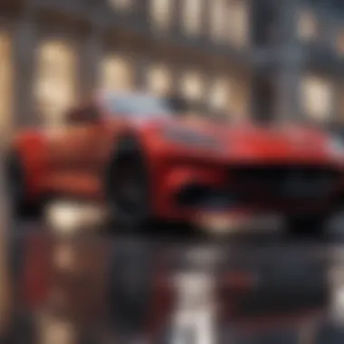 Luxury Sports Car in Motion Dynamic shot of a luxury sports car in motion