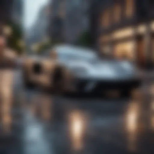 Sleek luxury sports car parked in an urban setting