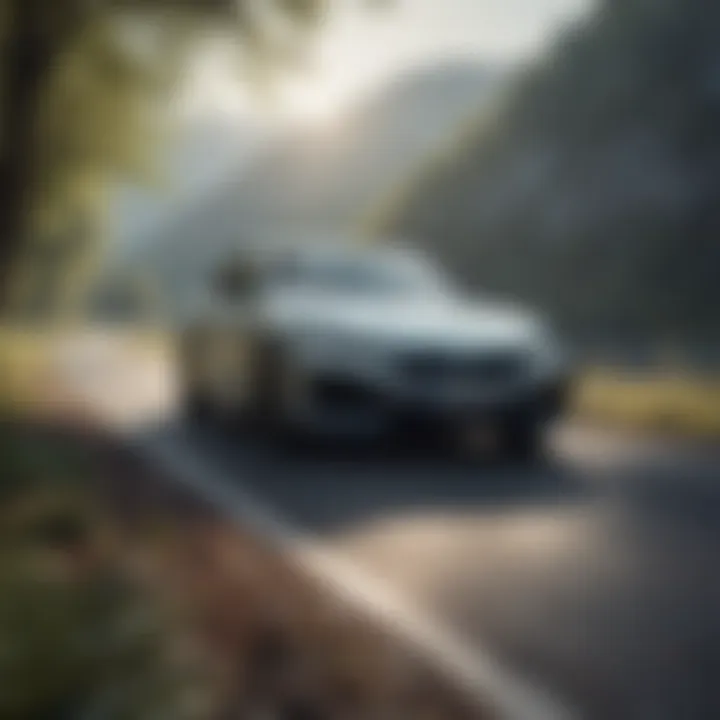 BMW electric vehicle on a scenic road