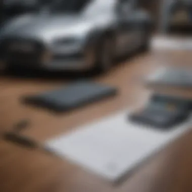 A calculator and financial documents on a table