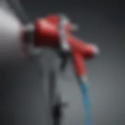 Close-up view of a high-quality car paint spray gun showcasing its nozzle and handle.
