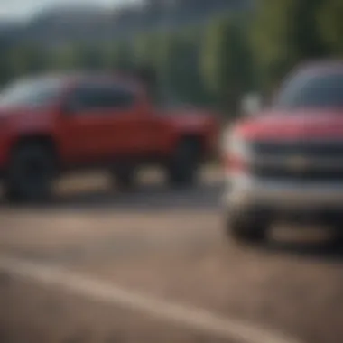 Close-up of Chevy truck's towing capacity specifications