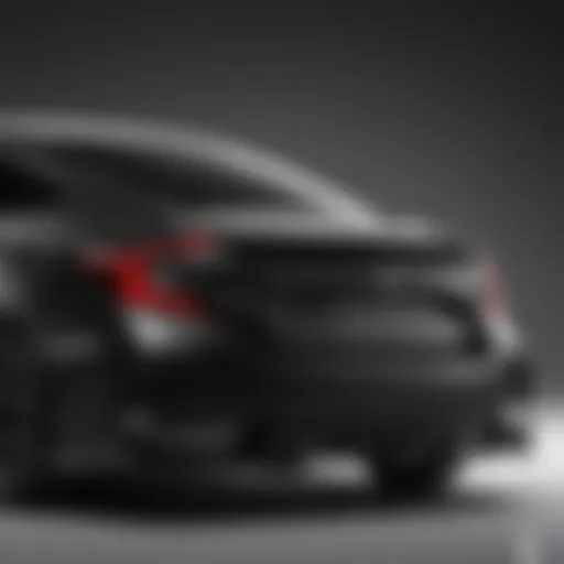 Sleek profile of the all-black Honda Civic Sport showcasing its aerodynamic design.