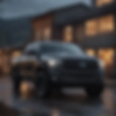 The all black Toyota Tundra in action demonstrating its powerful performance