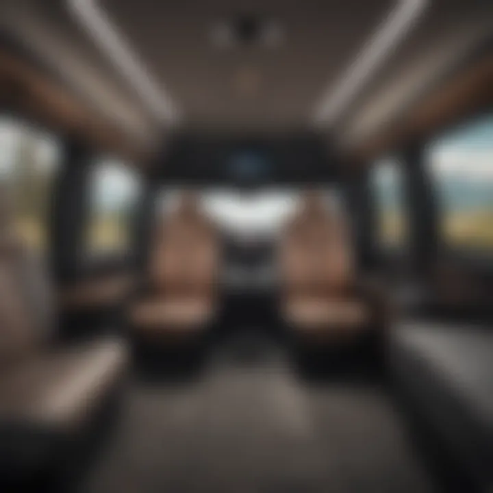 Interior layout of a BMW Sprinter Van showcasing innovative technology and comfort.