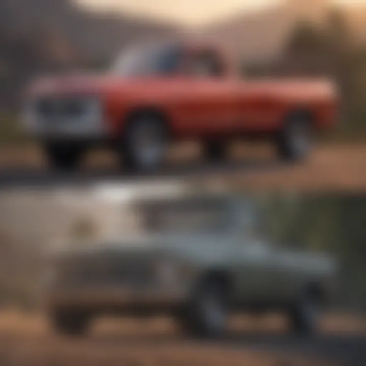 An infographic displaying the historical evolution of Chevy pickup trucks over the decades.