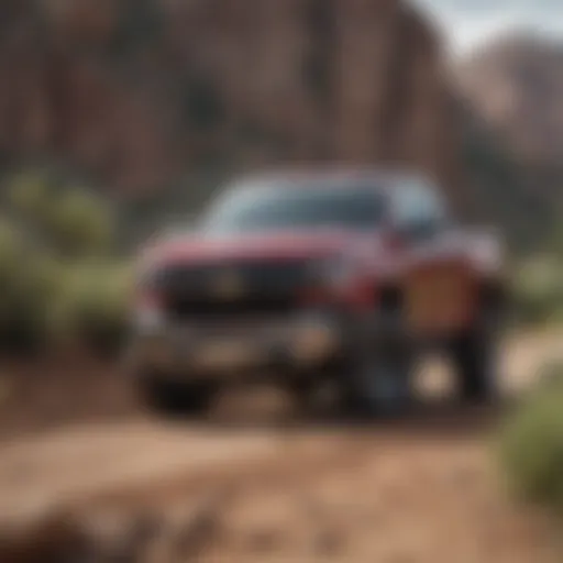 A striking image of a Chevy pickup truck on a rugged terrain showcasing its off-road capabilities.