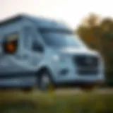 Elegant exterior view of the new Mercedes RV showcasing its sleek design