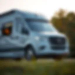 Elegant exterior view of the new Mercedes RV showcasing its sleek design