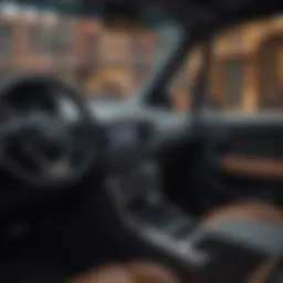 Interior view of a small SUV showcasing modern technology