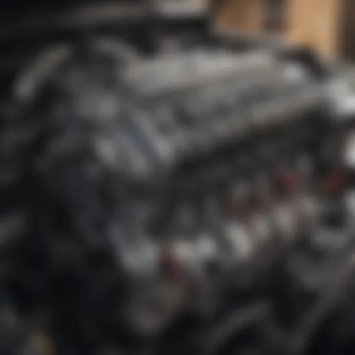 Detailed view of a car engine during maintenance