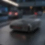 Compact mini radar detector on a dashboard
