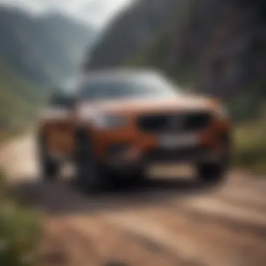 Volvo SUV in a rugged terrain