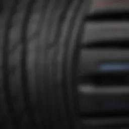 Close-up view of 2017 Corvette Grand Sport tire tread patterns