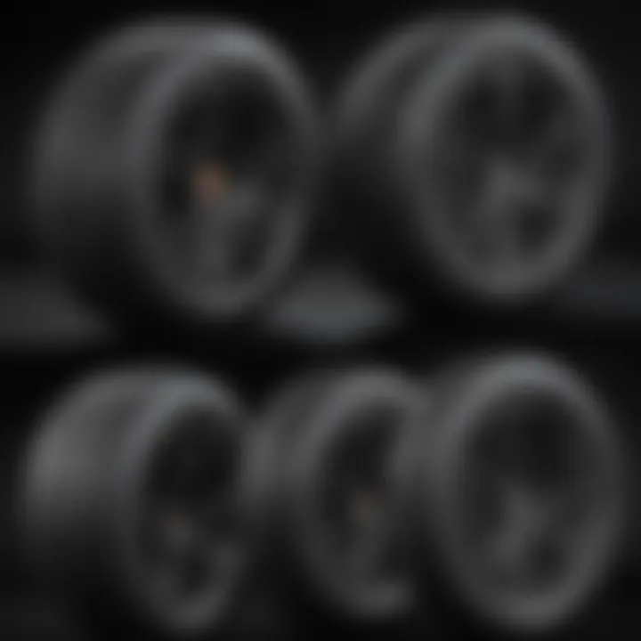 Illustration of tire types and their performance characteristics