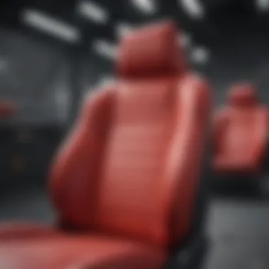 Red seat cover protecting vehicle seats from wear and tear