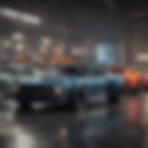 Diverse types of RC cars lined up for comparison