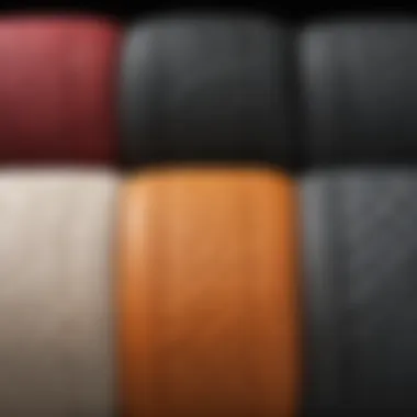 Montage of various car upholstery materials