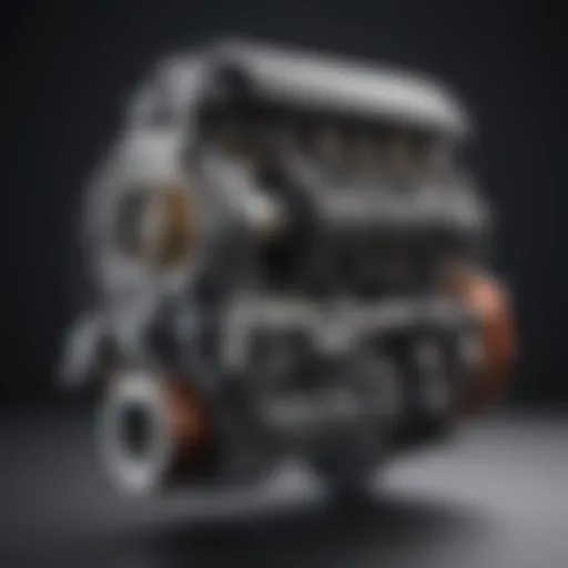 Cutaway diagram of a hybrid vehicle engine