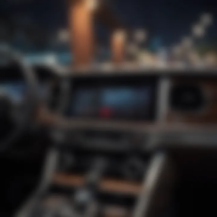 Interior dashboard of the Dodge Aspen highlighting modern technology