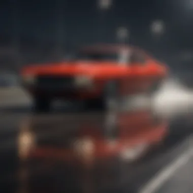 Performance Excellence of Dodge Challenger R/T Dodge Challenger R/T on a racetrack demonstrating performance