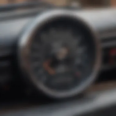 A vintage vehicle's odometer with low mileage reading