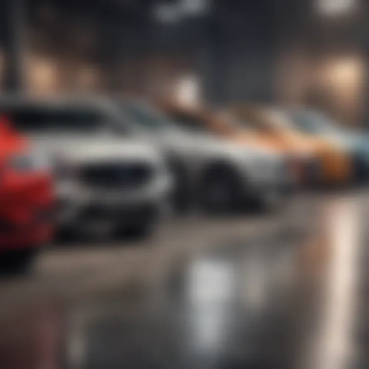A person contemplating different car options