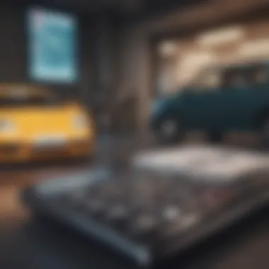 Calculator and Leasing Documents A financial calculator with car leasing documents