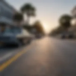 A scenic view of Charleston, SC with cars on the road