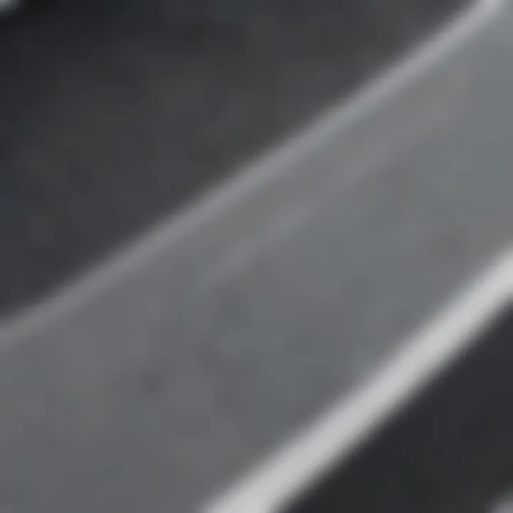 Close-up of Challenger Grey paint highlighting its texture.