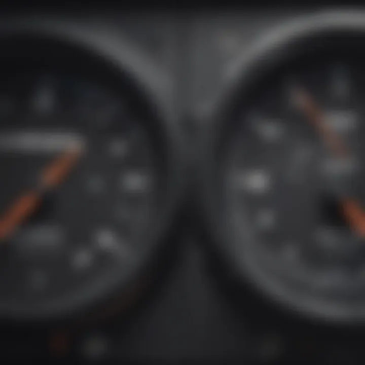 Comparison of digital and analog odometers side by side