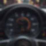 Modern digital odometer display in a car dashboard