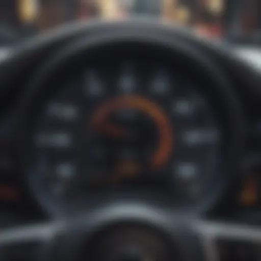 Modern digital odometer display in a car dashboard