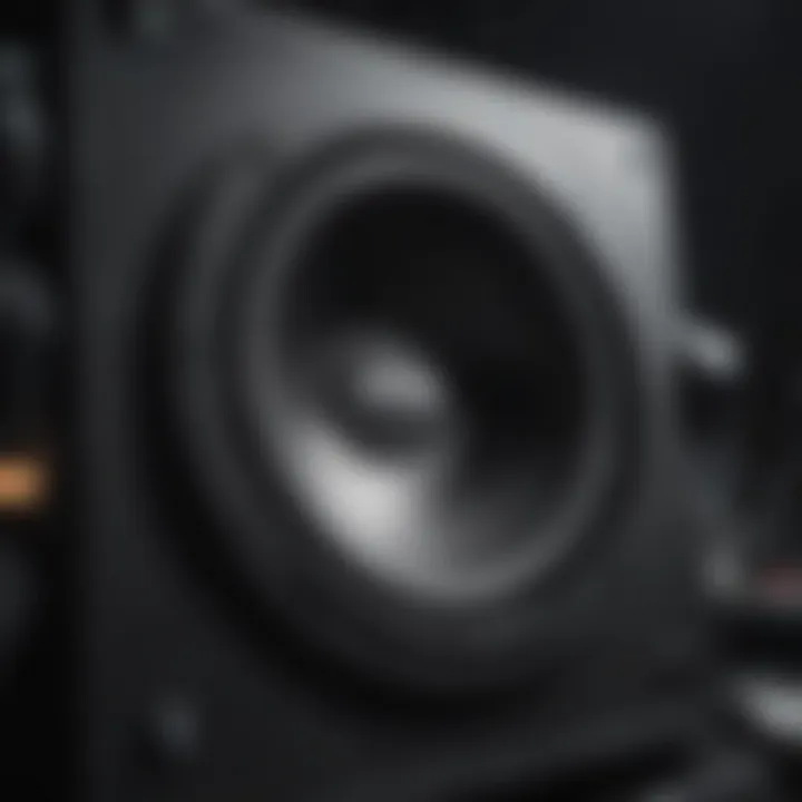 Illustration of subwoofer installation in a vehicle