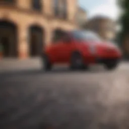 Stylish exterior of the Fiat Abarth Convertible showcasing its sleek lines and design.