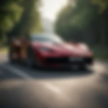 High-End Car in Motion Dynamic performance shot of a high-end car on a winding road