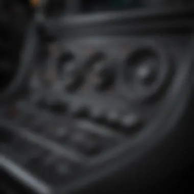 Close-up of the dashboard controls for interior lighting