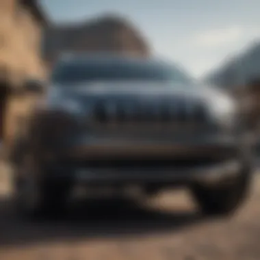 Front view of the Jeep Cherokee showcasing its bold grille and sleek design.
