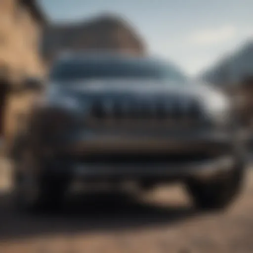 Front view of the Jeep Cherokee showcasing its bold grille and sleek design.