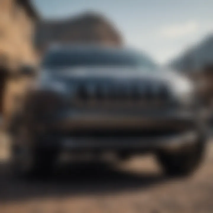 Front view of the Jeep Cherokee showcasing its bold grille and sleek design.
