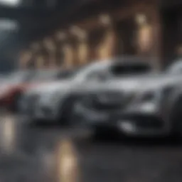 Comparison of various Mercedes sedan models showcasing their unique sizes