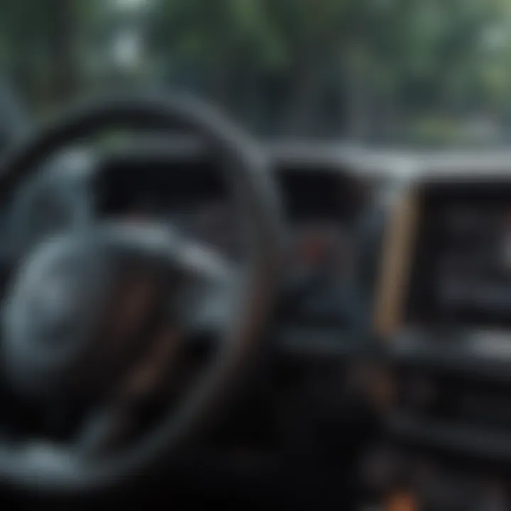 Dashboard display of a modern pickup truck emphasizing technology