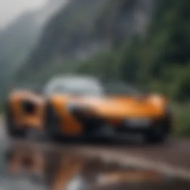 An enticing view of a McLaren parked amidst scenic surroundings